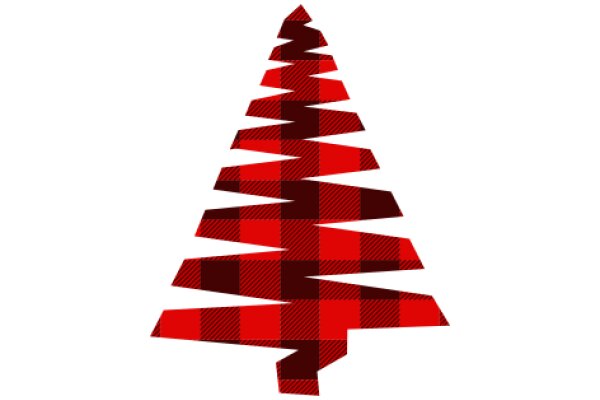 Vibrant Christmas Tree Illustration in Red and Black