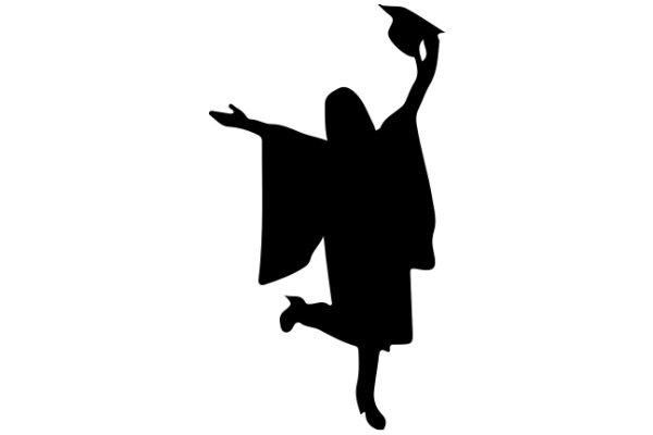 Silhouette of a Graduate Celebrating Achievement