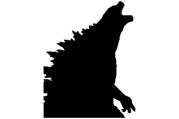 The Silhouette of a Roaring Godzilla