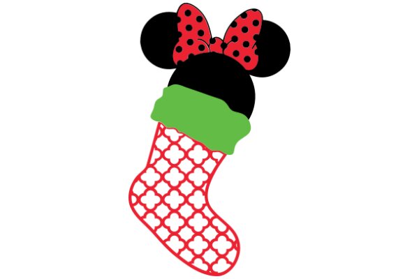 A Festive Christmas Stocking with a Playful Twist: A Minnie Mouse-Inspired Design