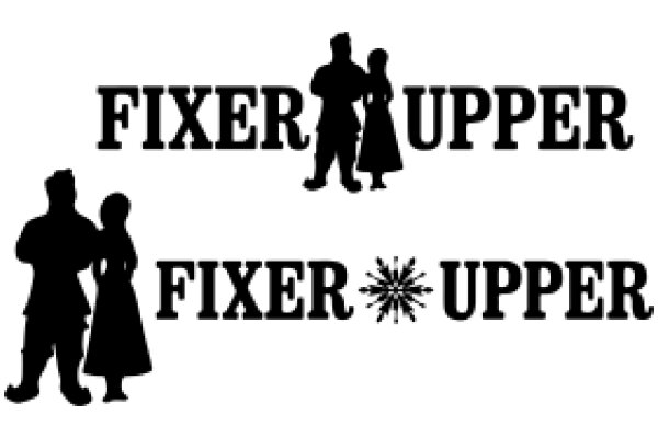 A Silhouette of a Family, with the Words 'FIXER UPPER' in