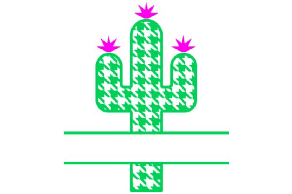 Vibrant Cactus Design with Pink Stars