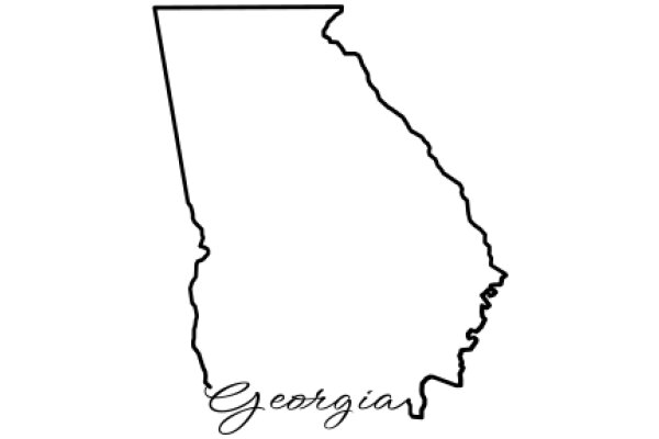 Georgia State Outline with Handwritten Text