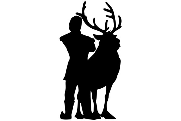 Silhouette of a Human and a Deer: A Symbol of Coexistence