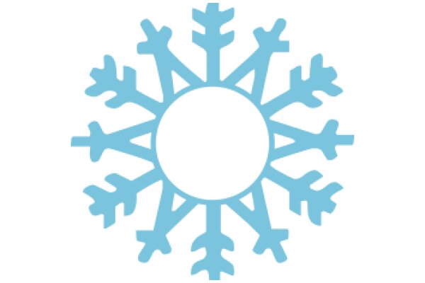 Stylized Blue Snowflake with a White Center