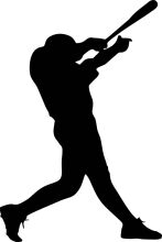 Silhouette of a Baseball Player in Action