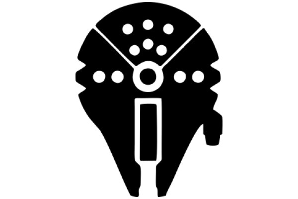 Stylized Icon of a Steering Wheel with Dots and Circles