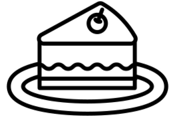 Simplistic Line Drawing of a Cake