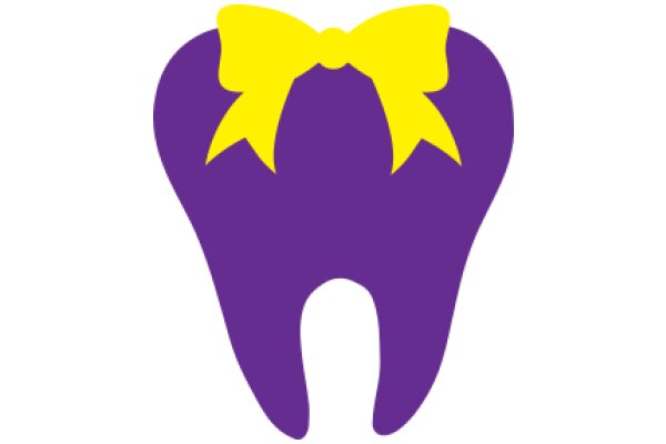 Vibrant Purple Tooth with a Yellow Bow