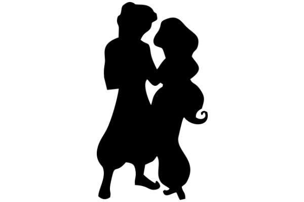 A Silhouette of a Couple Embracing