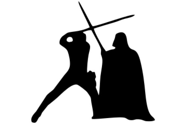 A Silhouette of a Jedi and a Sith, Ready for Battle