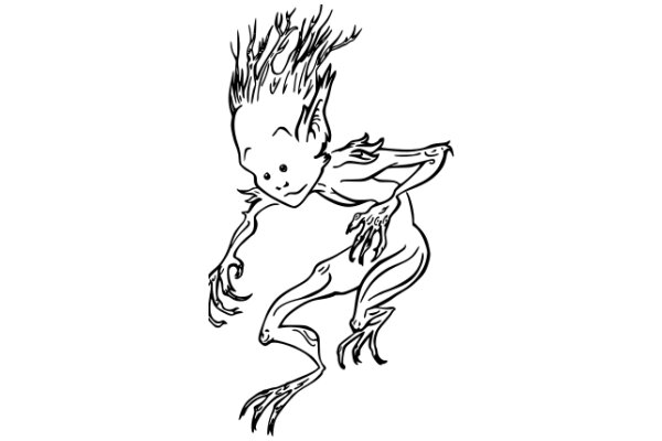 Whimsical Creature: A Line Drawing