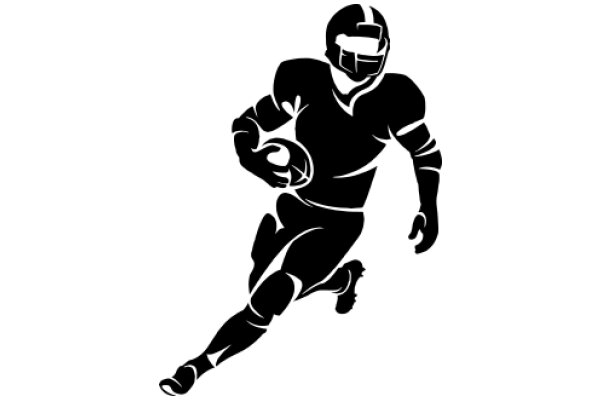 Silhouette of a Football Player in Action