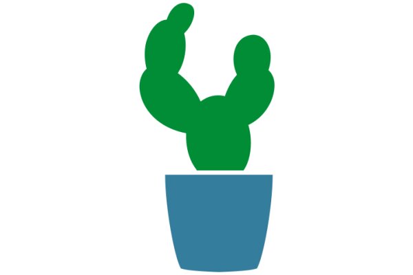 A Playful Cactus in a Blue Pot