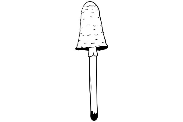 A Simple Line Drawing of a Mushroom