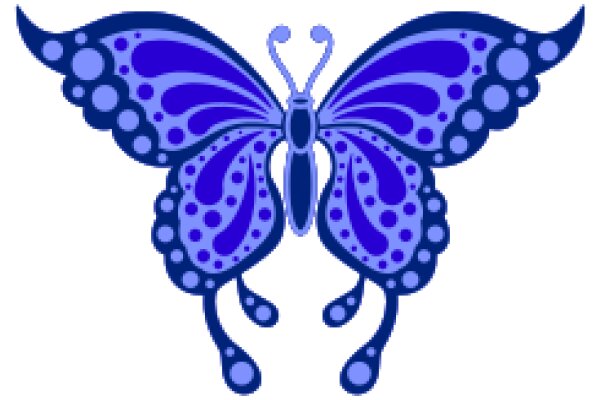 Stylized Blue Butterfly with Polka Dots