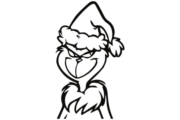 A Festive Cartoon Character in a Santa Hat