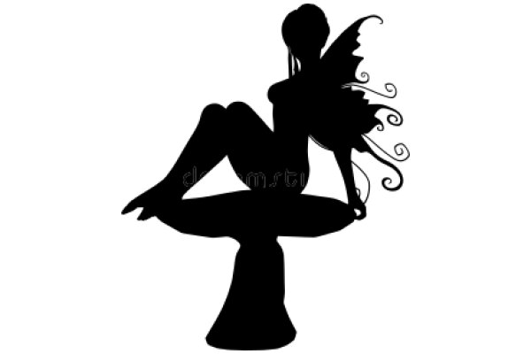 Silhouette of a Fairy on a Pedestal