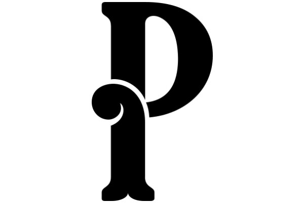 Stylized Black Letter 'D' with a Curved Stem