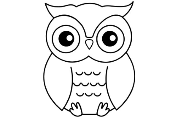 Simplistic Line Drawing of an Owl