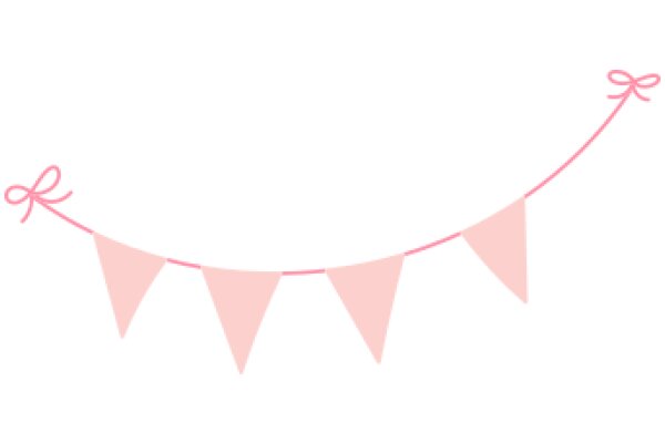 A Pink Banner with a Bow on a White Background