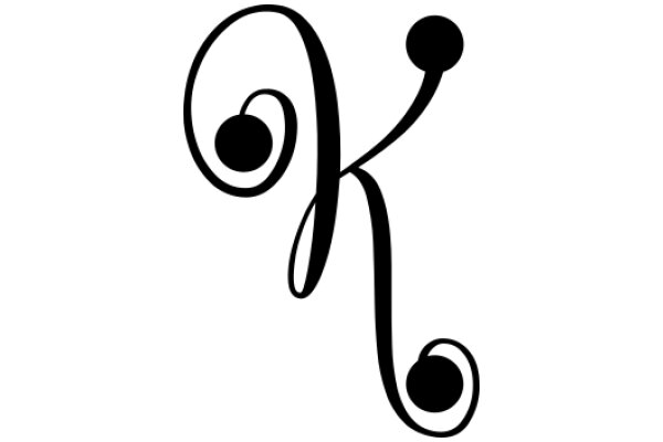 Stylized Letter K with a Curly Swirl and a Ball on Top