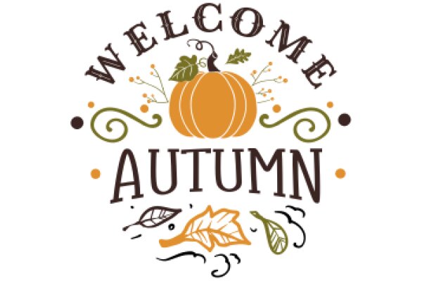 Autumn Welcome Sign with Pumpkin and Leaves Design