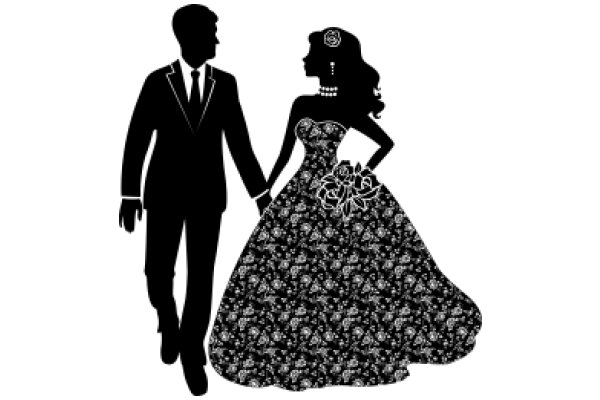 A Silhouette of a Couple's First Dance