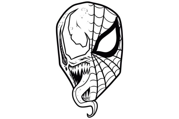 Stylized Spider-Man Mask with a Tongue