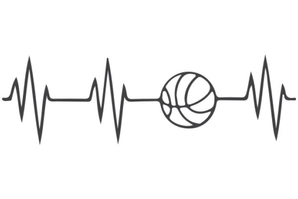 Elegant Graphic of a Basketball Heartbeat