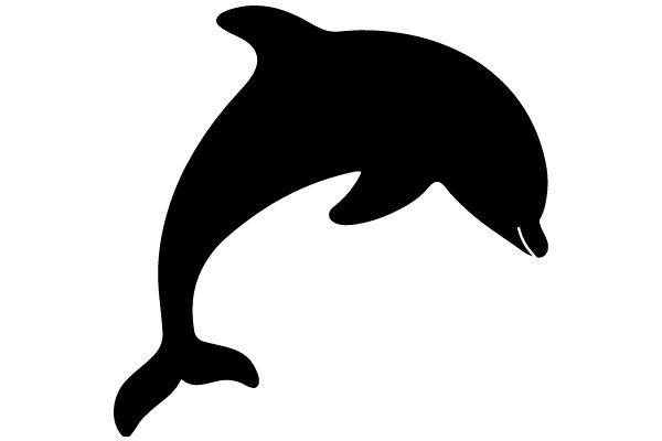 Black Silhouette of a Dolphin