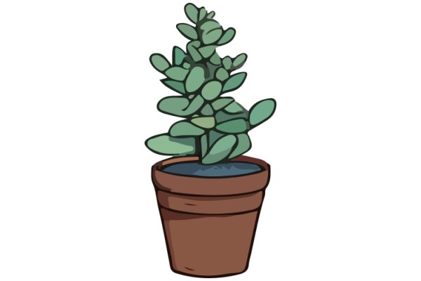 A Digital Illustration of a Potted Plant