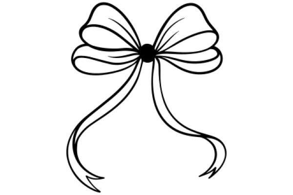 Stylized Bow with Tail on White Background