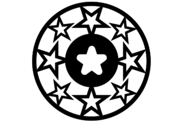 Stylized Star Logo with Stars and Circles