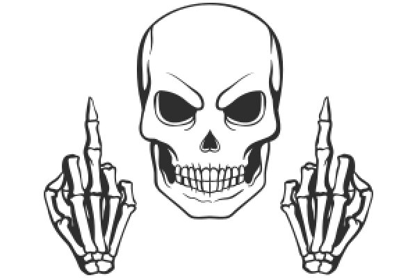 A Playful Contrast: A Skull and a Finger Gun