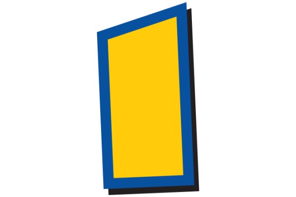 A Solid Blue and Yellow Square on a White Background