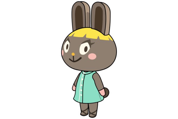 A Cute Cartoon Bunny with a Yellow Hair and a Blue Jacket