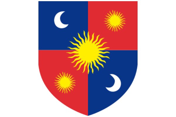 Vibrant Emblem of a Shield with Symbolic Elements