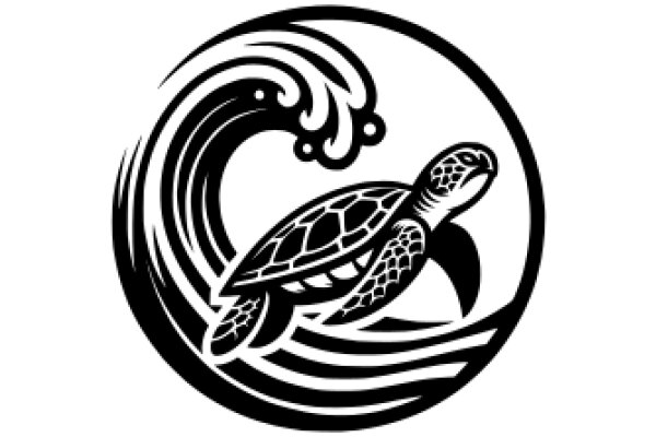 Stylized Logo of a Turtle Riding a Wave