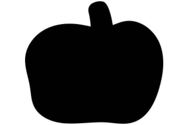 A Solid Black Apple Silhouette