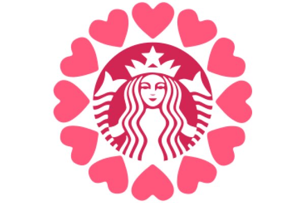 Starbucks Logo Surrounded by Pink Hearts