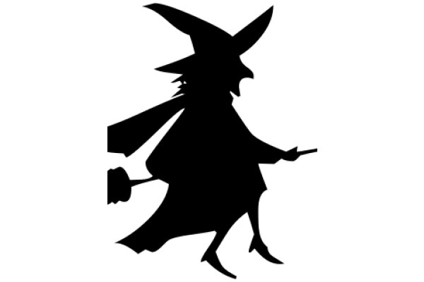 Silhouette of a Wizard in Flight