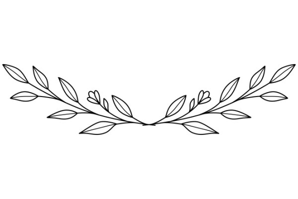 Elegant Line Drawing of a Floral Wreath