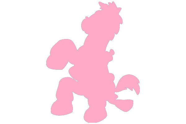 Pink Silhouette of a Horse-like Figure