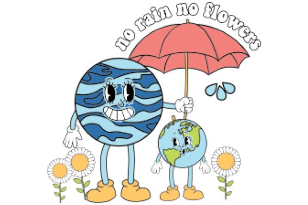 No Rain, No Flowers: A Whimsical Illustration of Earth and its Flora