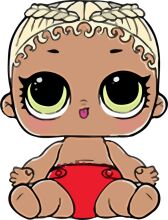 Adorable Cartoon Baby with Blonde Hair and Red Shorts