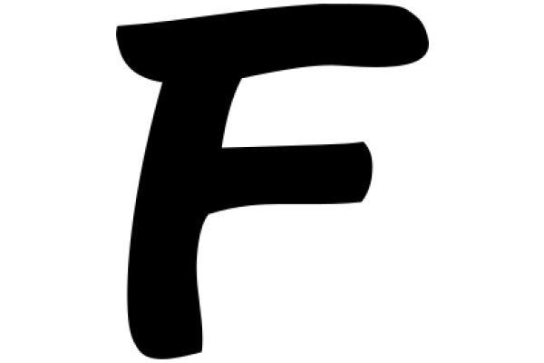 Simplicity in Design: A Black Letter 'F' on a White Background