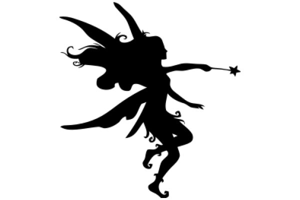 Silhouette of a Fantasy Figure with a Star