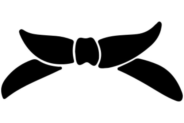 Stylized Black Bow on White Background