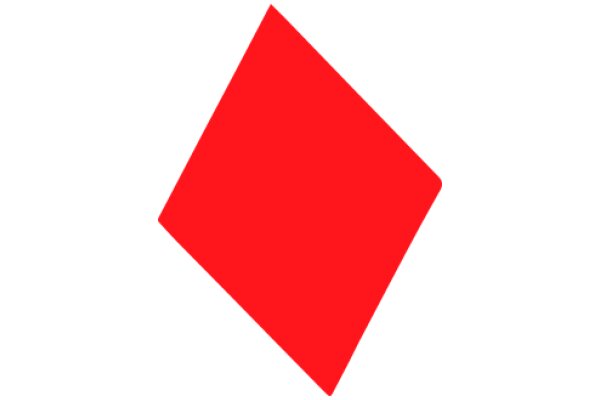 Vivid Red Triangle Against a White Background